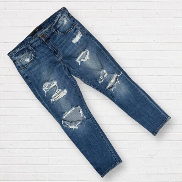 JOE'S JEANS Slim Crop Distressed Boyfriend Kensy Wash Stretch Denim Jeans 27 - Picture 1 of 7
